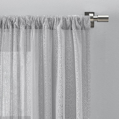 Erial Geometric Lace Semi-Sheer Curtain Panel