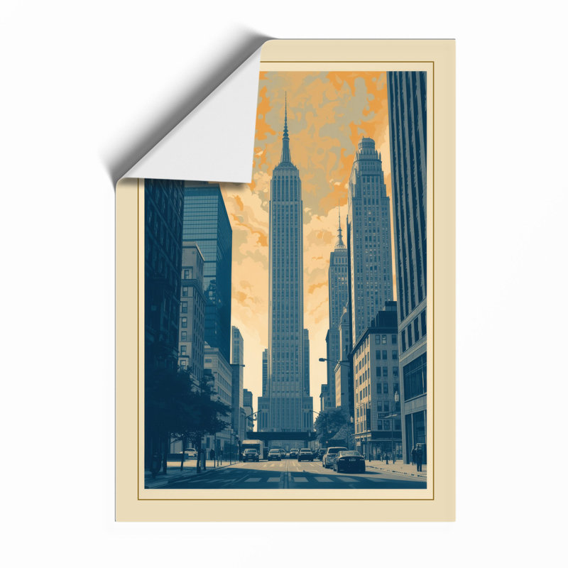 Avenue to Chrysler Art Deco - Framed Print, Unframed, A3 - 42.0 x 29.7 cm