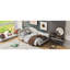 Lit de jour simple revêtu de tissu d'ameublement beige, sommeil confortable, polyvalent avec housse en lin, confortable, look chic