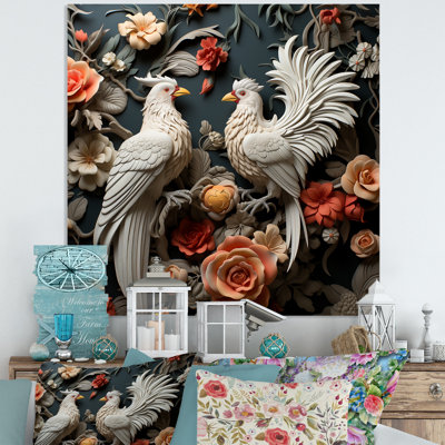Amour blanc et bleu - Plumage de poulet