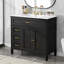 Meuble-lavabo 36 po avec lavabo, armoire de salle de bain noire avec tiroirs, cadre solide et panneau de fibres à densité moyenne, un paquet