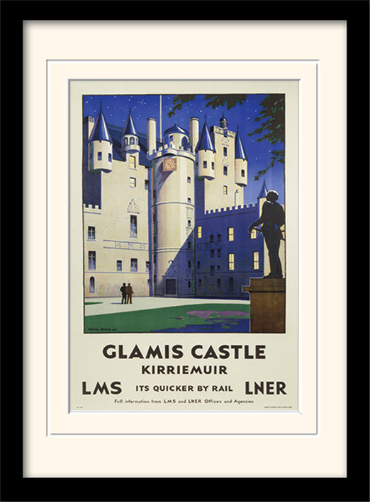 Glamis Castle - No Frame Rectangle Print on MDF, 40cm H x 30cm W, Framed, Yellow