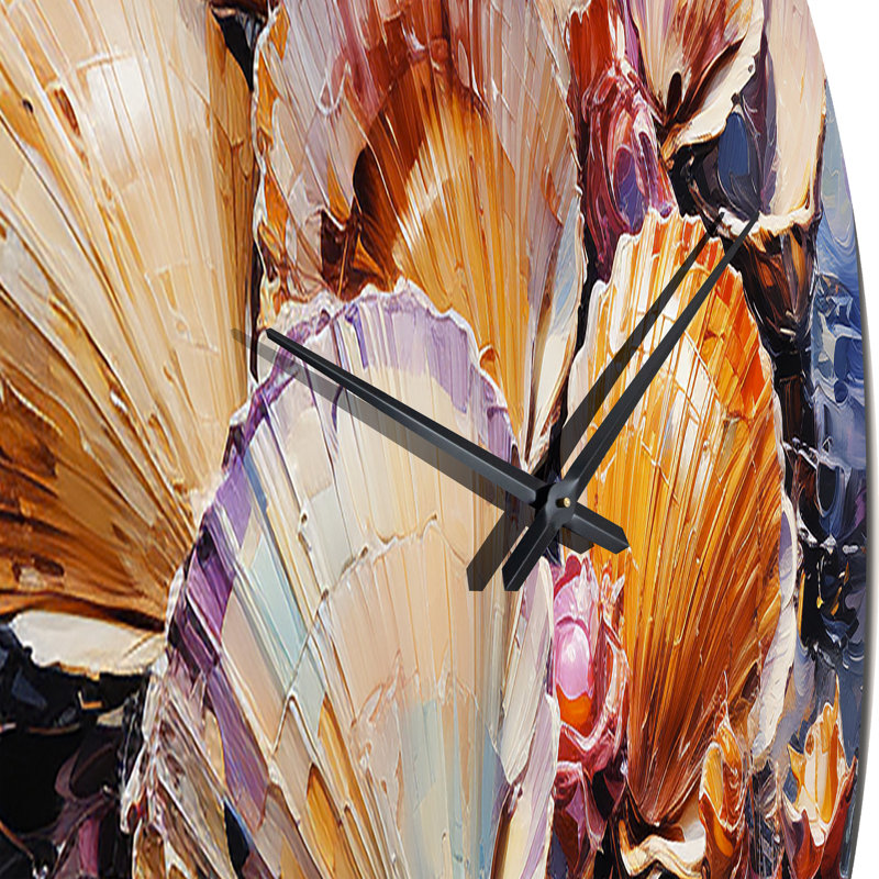 Horloge murale Expressionist Seashells Collage I - Animaux, Très grand