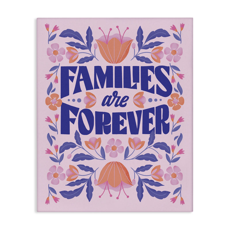 Art mural sur toile Floral Familles Are Forever, design par Muffin Grayson, H 20 po x l 16 po