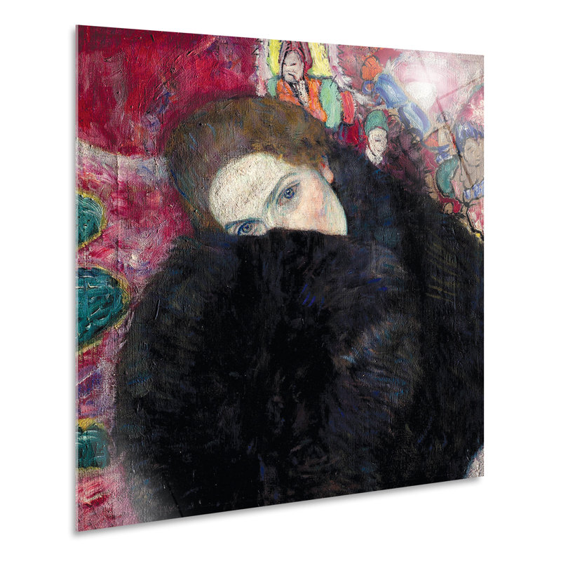 Lady with the Sleeve by Gustav Klimt - Unframed Painting, 65cm H x 65cm W