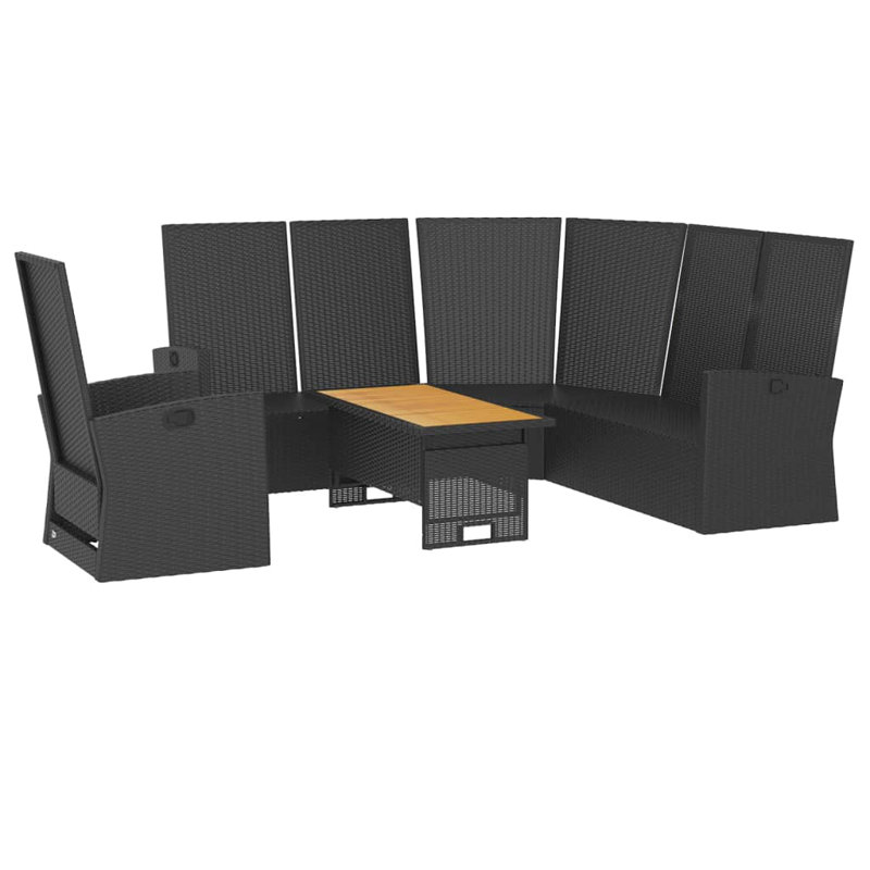 - Person Patio Conversation Set with Cushions, Black