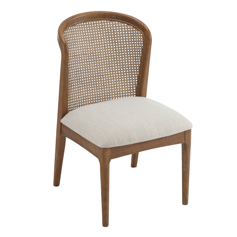 Cayli Wood & Rattan Dining Chairs, Walnut