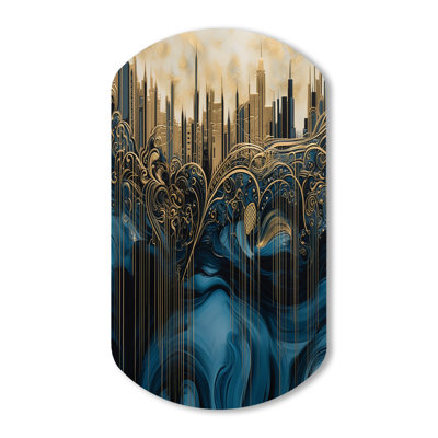 Nuneaton - City Art Deco Cylinder Shape Asymmetric Metal Wall Art