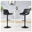 Ensemble de 2 tabourets de bar pivotants et réglables modernes, revêtement en similicuir noir, base en métal et repose-pieds, capacité de charge de 113 kg (250 lb) pour îlot de cuisine-1494751222