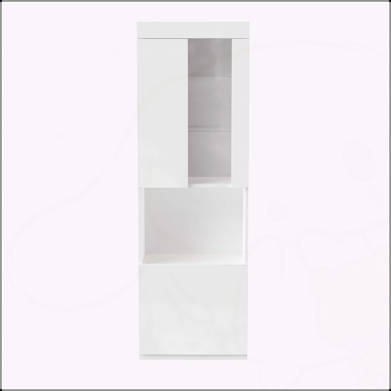 Armoire de rangement ultrabrillante avec lumières DEL, Blanc