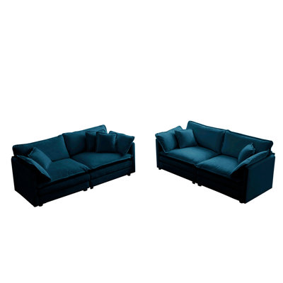 2 - Piece Living Room Set , 2 Pieces Upholstered Loveseat And Couch For Home Office Lounge,  Sofa Set Of 2, 2-Piece (2+2 Seat) Couch Set For Living Room