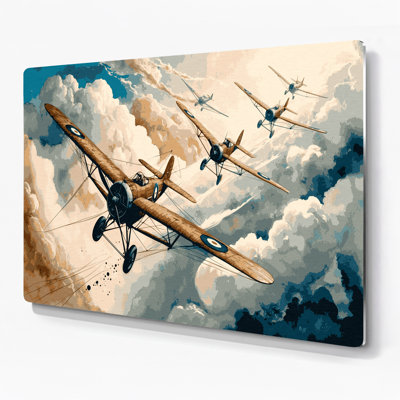 Transport, biplan, illustrations, métal beige