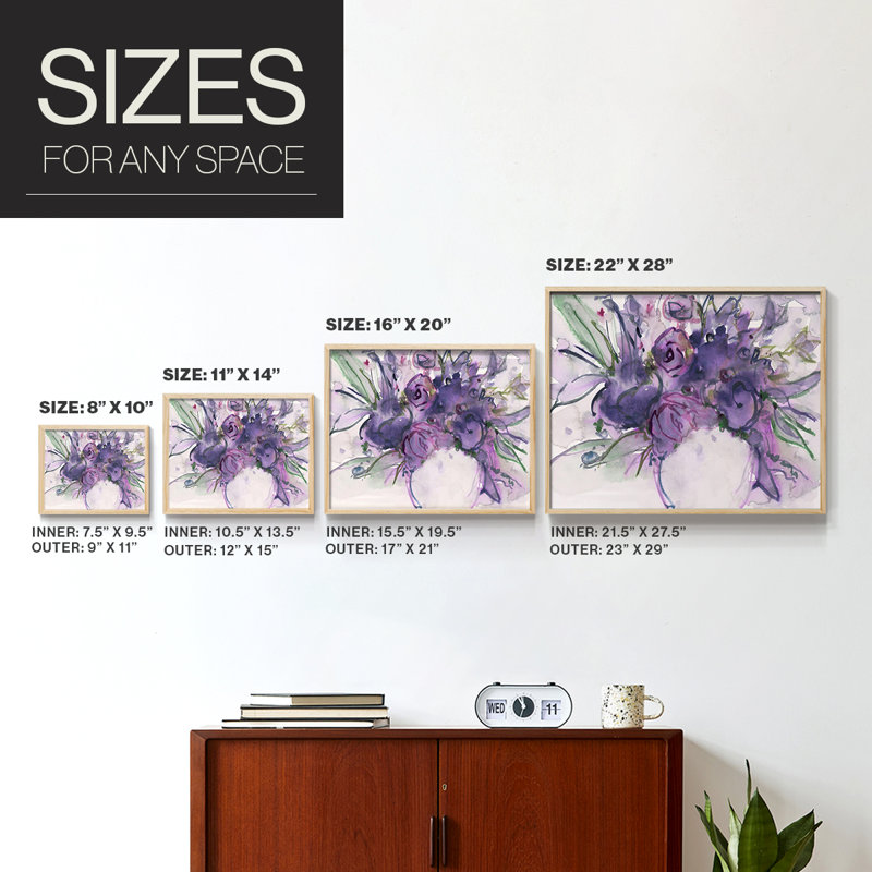 Lavender Floral Splendour I -Framed Print - Restickable, Natural, 22" H x 28" W