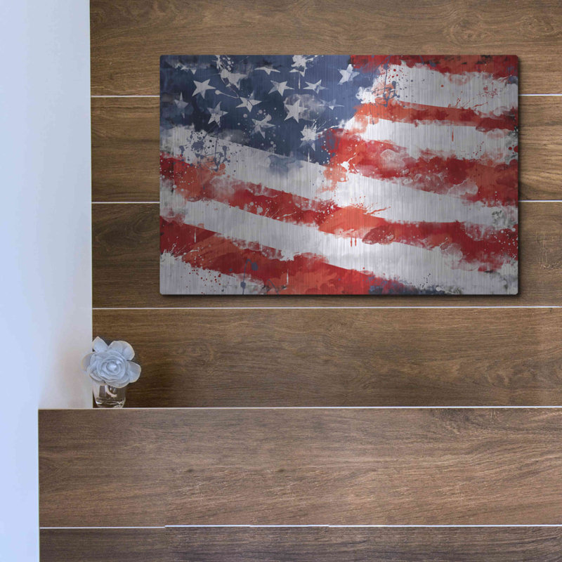 «American Flag» par Luxe Metal Portfolio, H 12 po x l 16 po