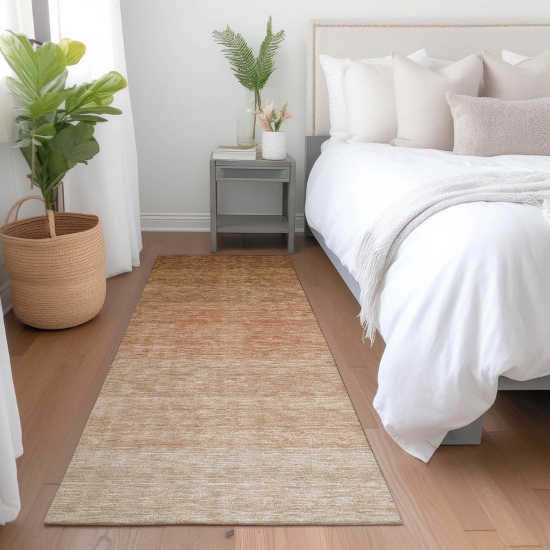 Tapis paprika de qualité supérieure lavable à la machine Prisco, Tapis de couloir 2 pi 3 po x 7 pi 6 po