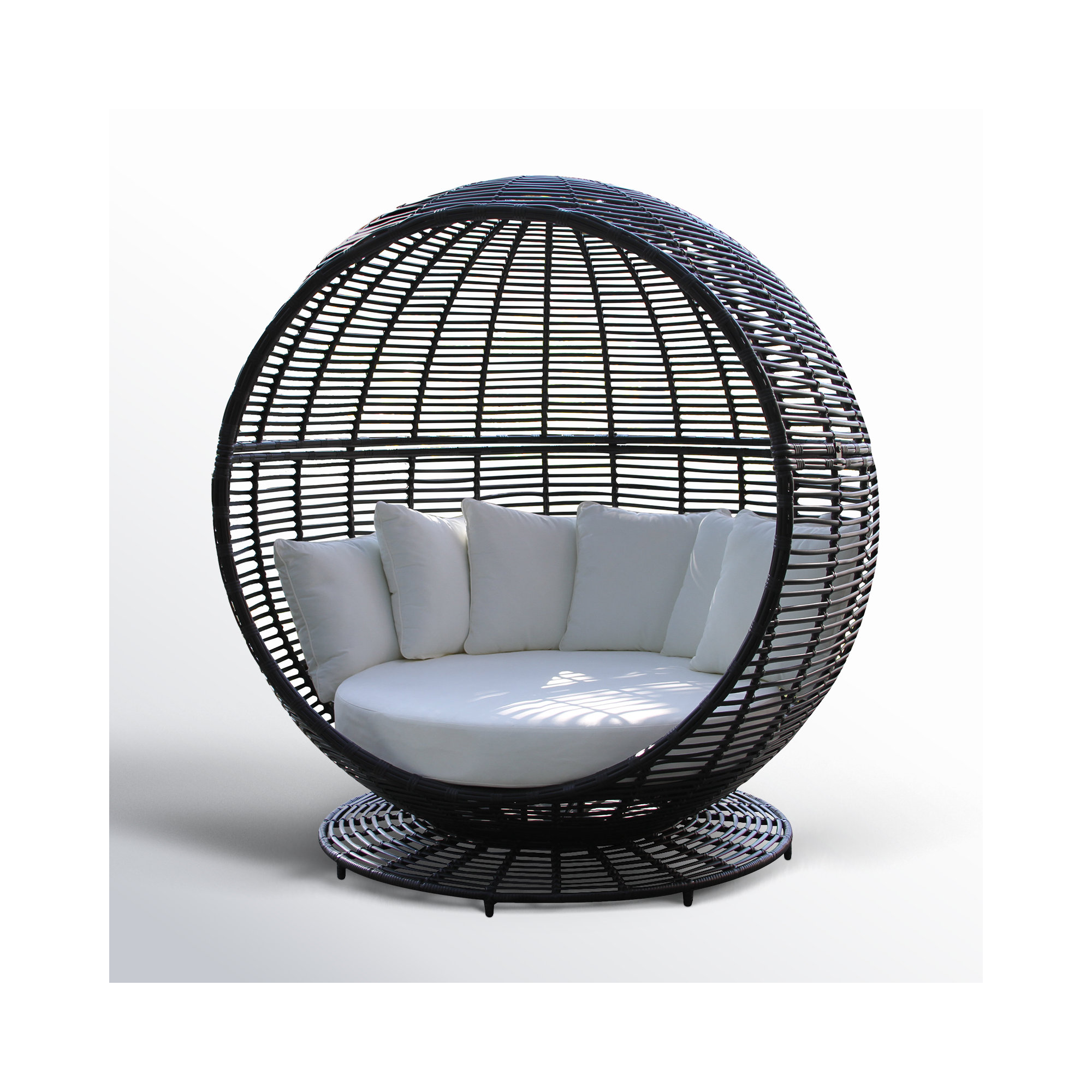 Carla 57'' Wide Curved Premium All-Weather Wicker Patio Daybed with Sunbrella® Cushions