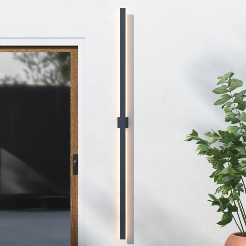 Replay Square 96'' H X 4.5'' W Aluminum LED Outdoor Wall Light, Bronze