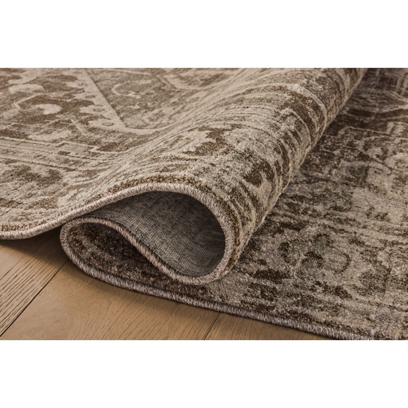 Magnolia Home by Joanna Gaines x Loloi Mona Cocoa / Stone Area Rug, Round 7'6