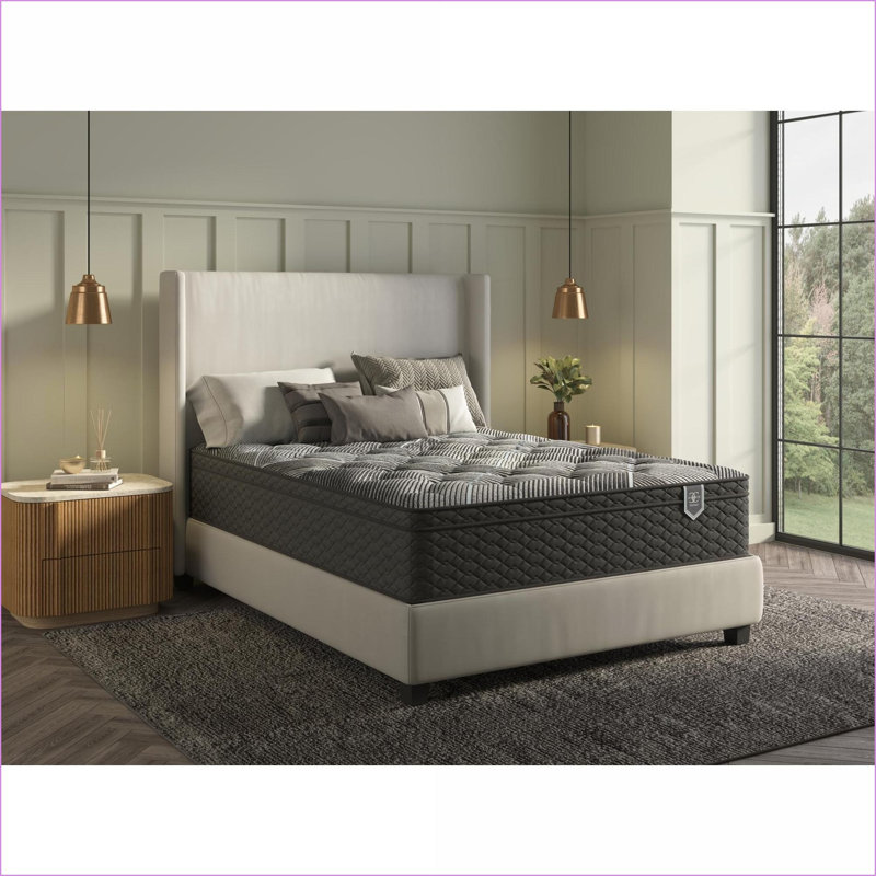 Mattresses, Restonic Restful Night 13\" Plush Queen Cooling Mattress | Black | Foam, 13", Queen