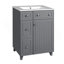 Meuble-lavabo gris 24 po avec lavabo en céramique, 2 tiroirs, 1 porte à fermeture en douceur-120519381