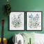 «Delicate Blue Botanical I», toile encadrée de qualité supérieure - prête à être accrochée