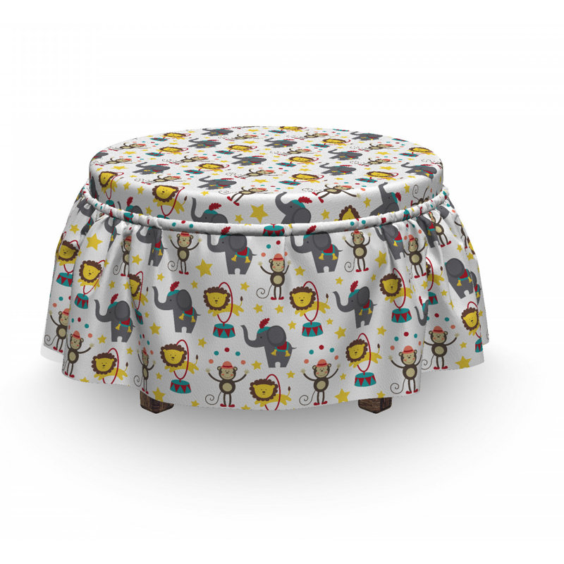 Housse pour repose-pieds doodle cirque animaux