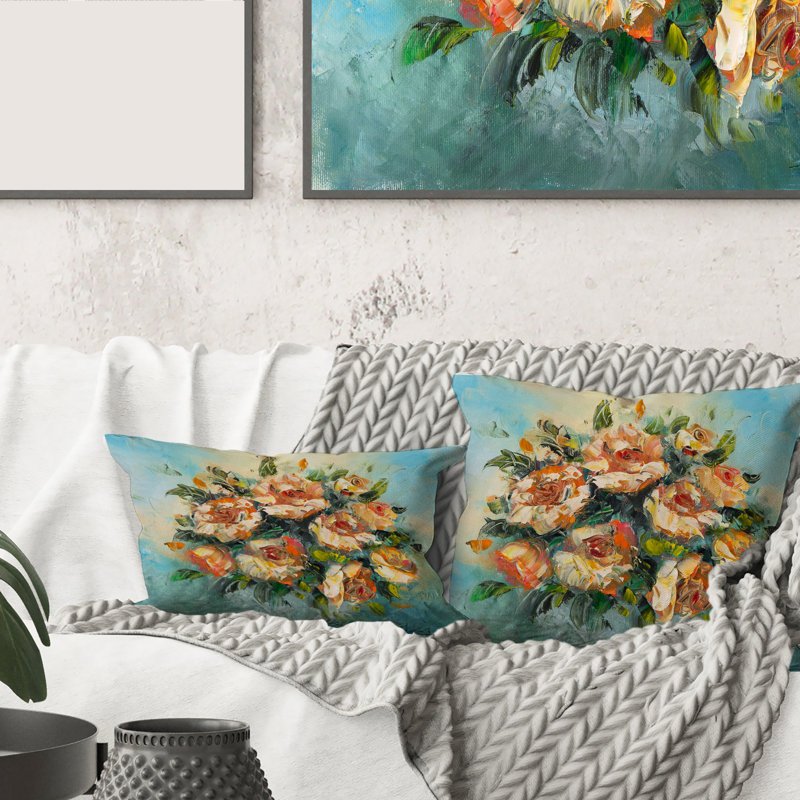 Housse et insert de coussin rectangulaire Bouquet de fleurs