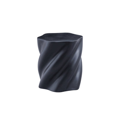 19.69'' Modern Sculpture-Style Decorative Table, Black Fiberglass End Table, Featuring A Distorted Organic Design. Suitable For Modern Coffee Tables I