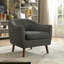 Chaise d'appoint - Chaise de salon en tissu massif rembourrée avec des pieds en tissu gris