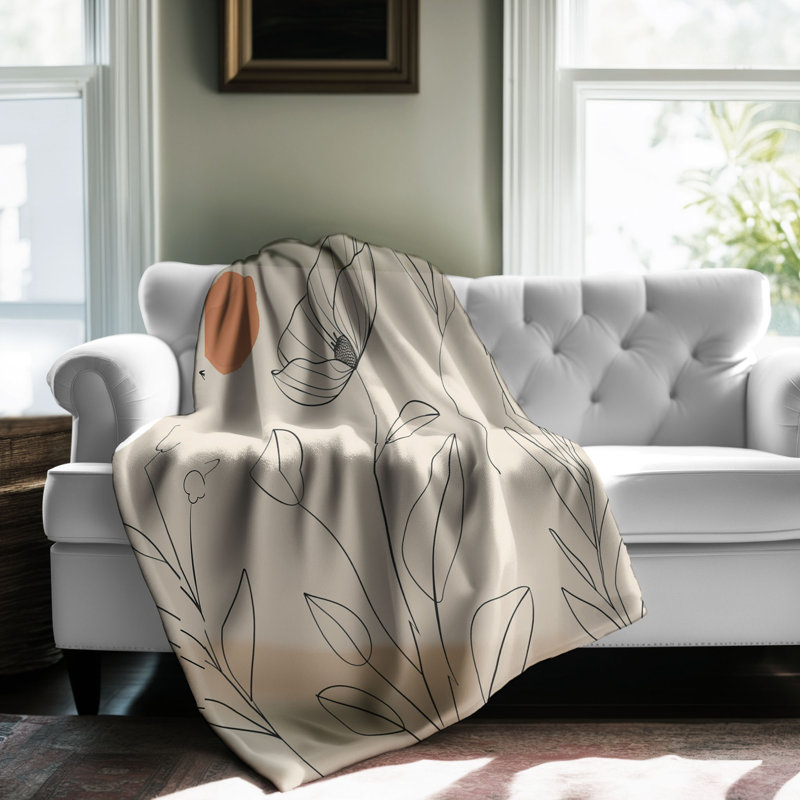 Rustic Boho Blossoms - Couverture sherpa de qualité supérieure 1 pièce, Grand lit