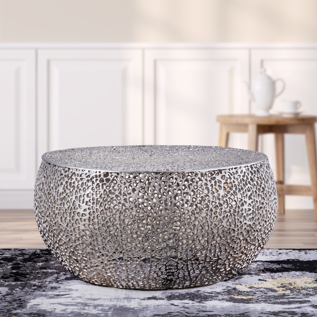 Kawanna Aluminum Drum Coffee Table Ivy Bronx 