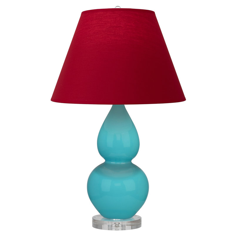 Petite lampe d'appoint à double gourde, Bleu crème, Rouge
