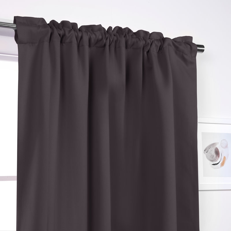 Blackout Single Curtain Panel, 52" W x 63" L, Dark Gray