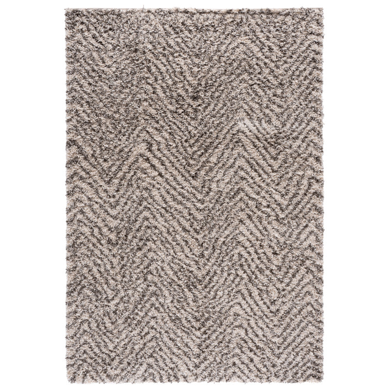 Adessa Shag Performance Chevron Rug, Rectangle 5'1" x 7'6"