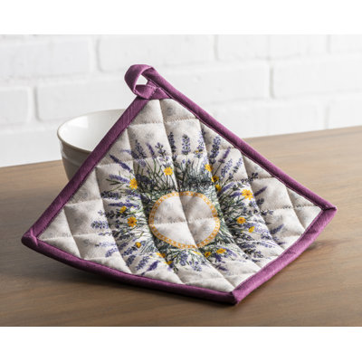 Maison d'Hermine  Fanny Lavender 100% Cotton Pot Holder Set - 8" x 8"