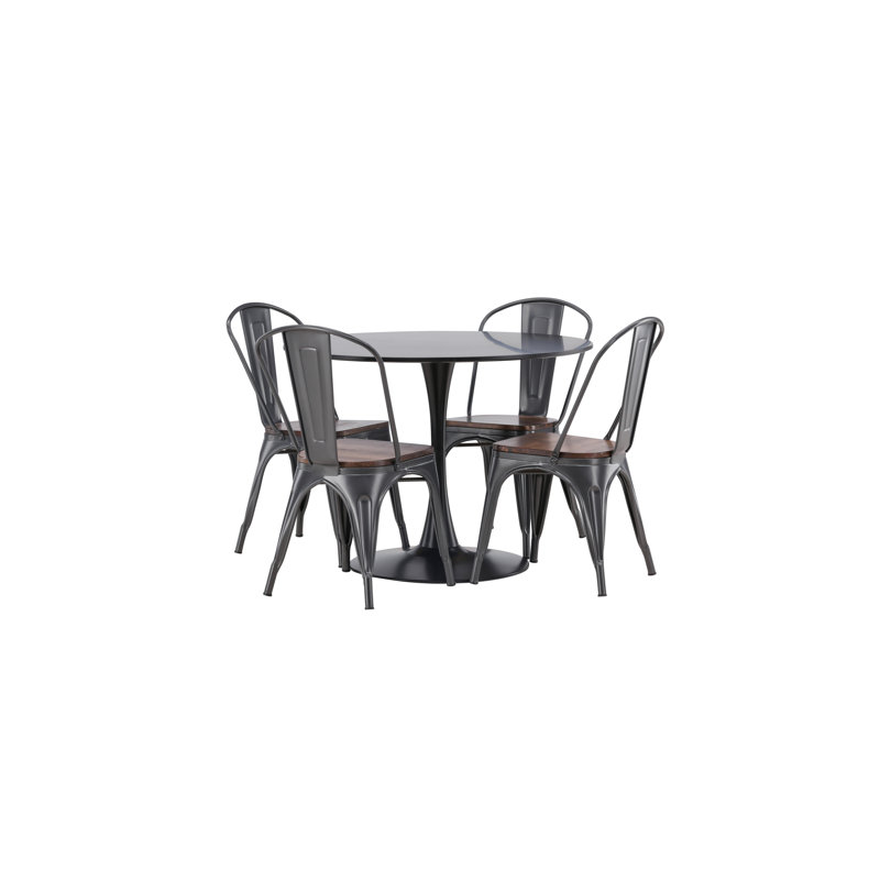 Torres 4 - Person Dining Set, Walnut, Walnut
