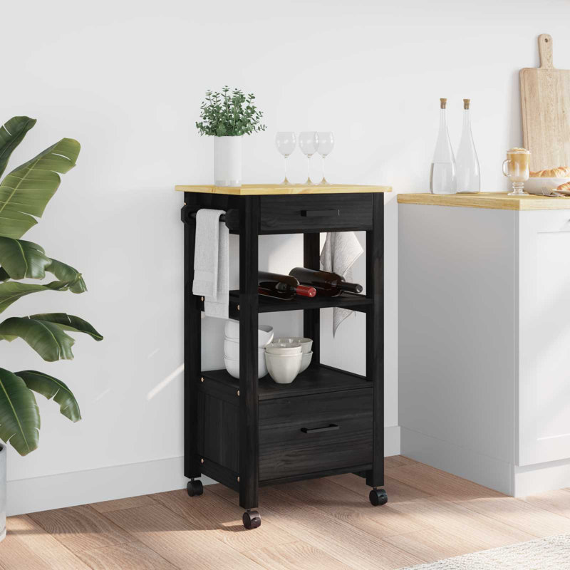 Solid Wood Bar Cart