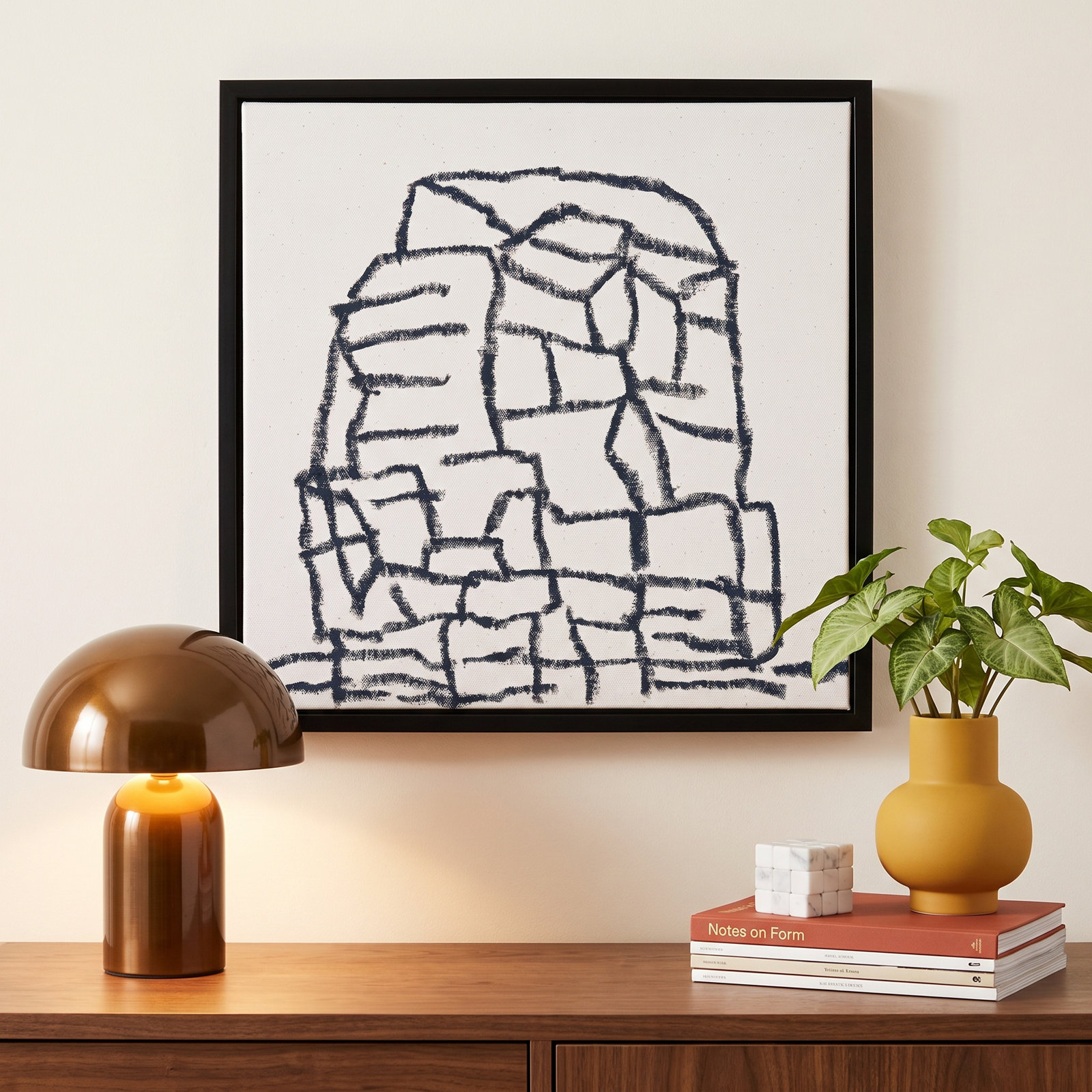 Dreya "Outcropping" Print by Stephanie Dennis, 16" H x 16" W  x 1.25" D, Black