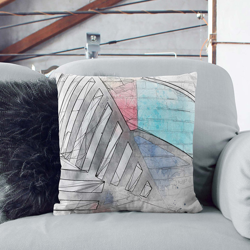 Abstract Square Cushion, 55cm H x 55cm W x 20cm D