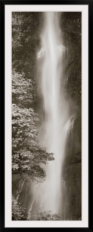 Alan Majchrowicz " Multnomah Falls Panel " by Alan Majchrowicz, Black Frame, 44" H x 20" W x 1" D