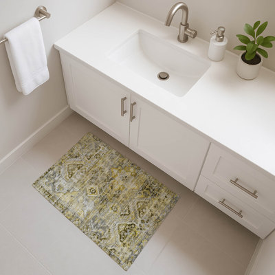 Premium Machine Washable Slesnick AMF1664 Global Rug