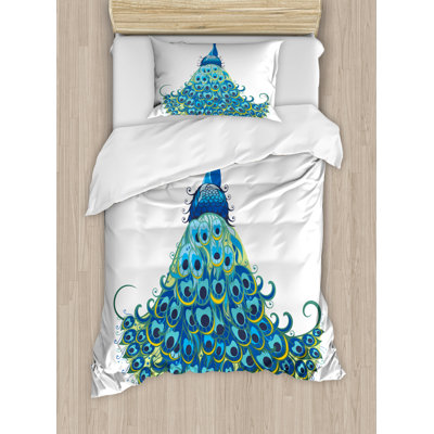 Newport Blue / White Microfibre 350 TC Farmhouse / Country Duvet Cover Set