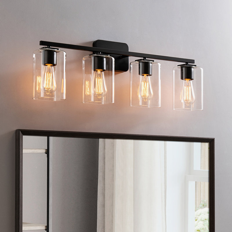 Éclairage pour meuble-lavabo à intensité variable Kagan, Clair, 4, Noir mat