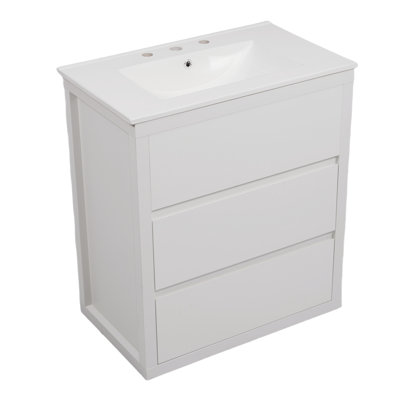 Meuble-lavabo 30 po avec lavabo en céramique et 2 tiroirs