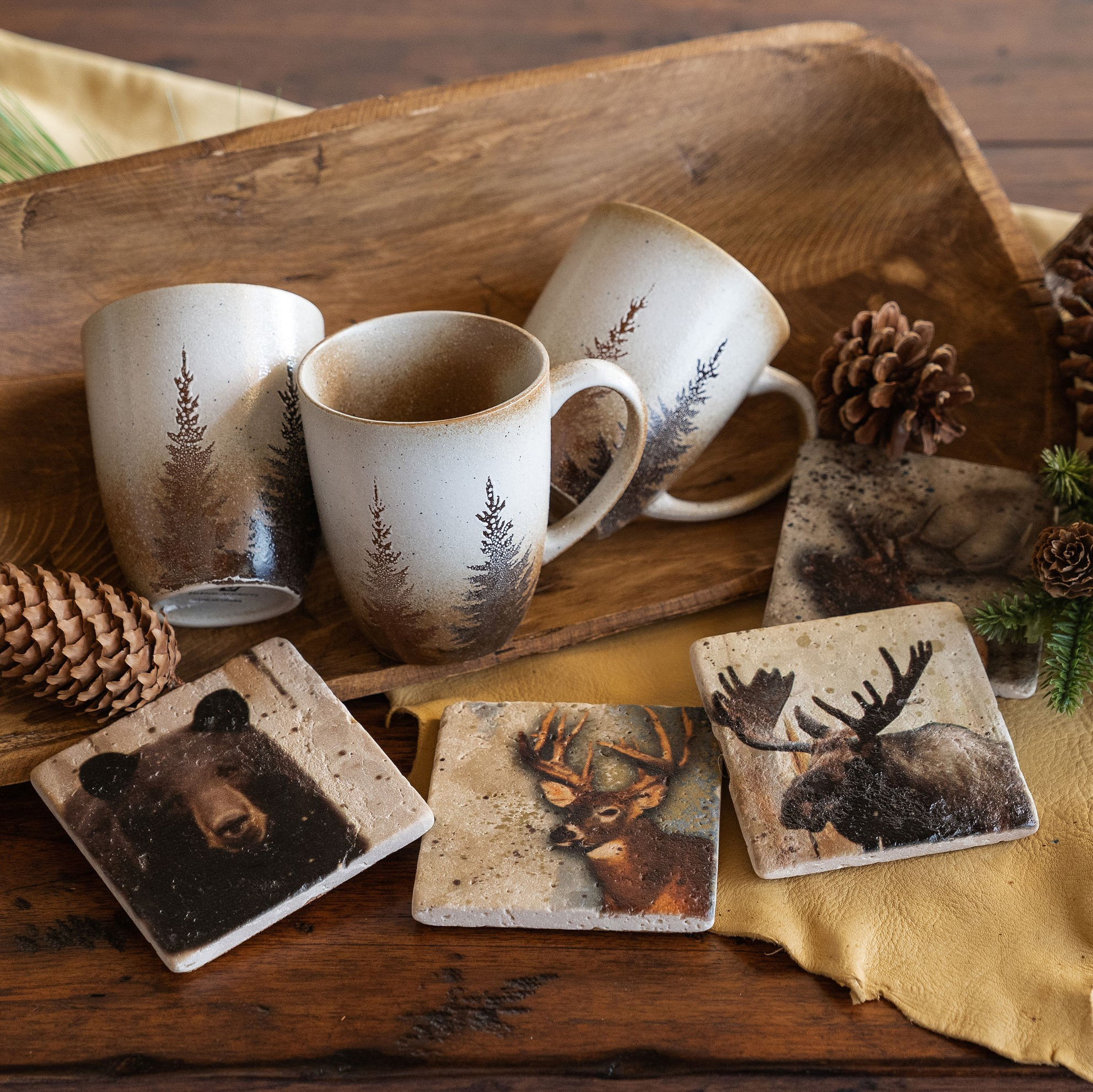 https://assets.wfcdn.com/im/20619131/compr-r85/2332/233254208/clearwater-pines-lodge-animal-southwestern-rustic-lodge-8-piece-mug-coaster-set.jpg