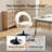 Modern Pu Leather Armless Desk Chair | Space-saving Fold-up Design | 360° Swivel Vanity & Task Chair For Small Spaces | Adjustable Height | Sleek Finish-123017423