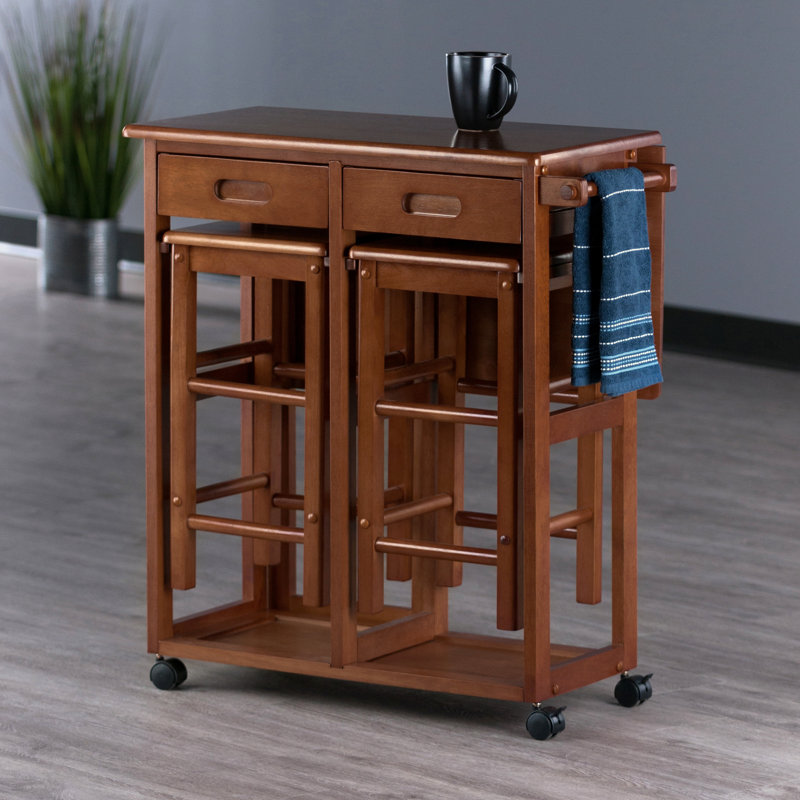 Table de salle à manger à abattants 3 pièces Hackett en teck, H 30,56 po x l 27,56 po x P 23,68 po