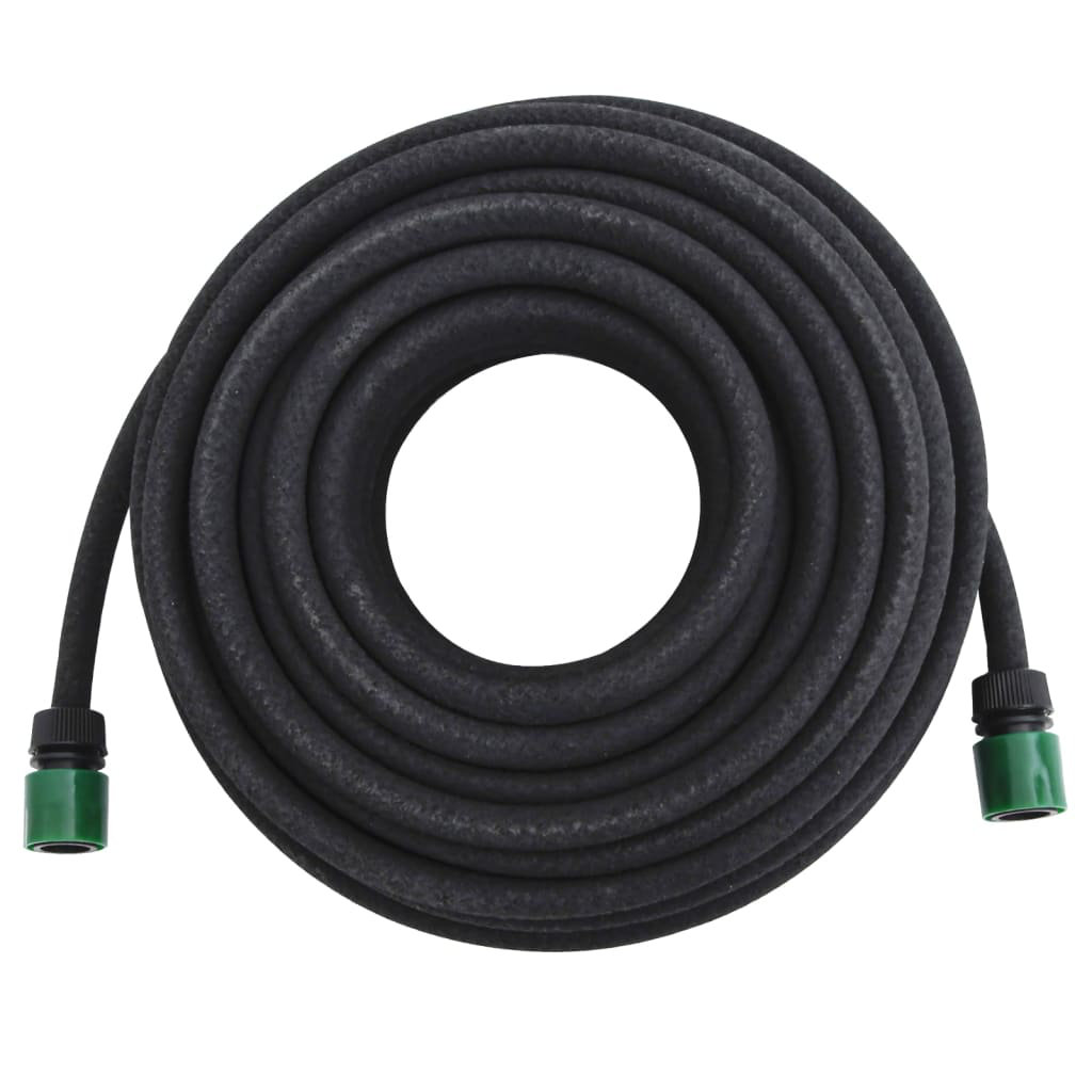 Vidaxl Garden Soaker Hose Black 0.6" 25 M Rubber