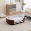 Lit pour chien en velours avec des pieds en bois robustes-803811420