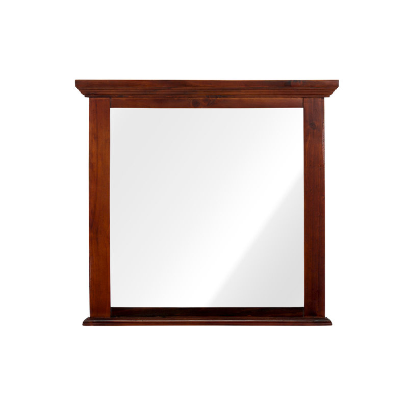 Akoni Rectangle Wall Mirror, Brown